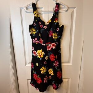 Planet Gold Black Floral Mini Dress
